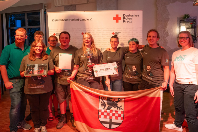 Gruppenfoto der Erstplatzierten Star Mark aus dem Märkischen Kreis. 