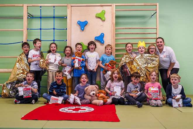 Gruppenbild mit Kita-Kindern.